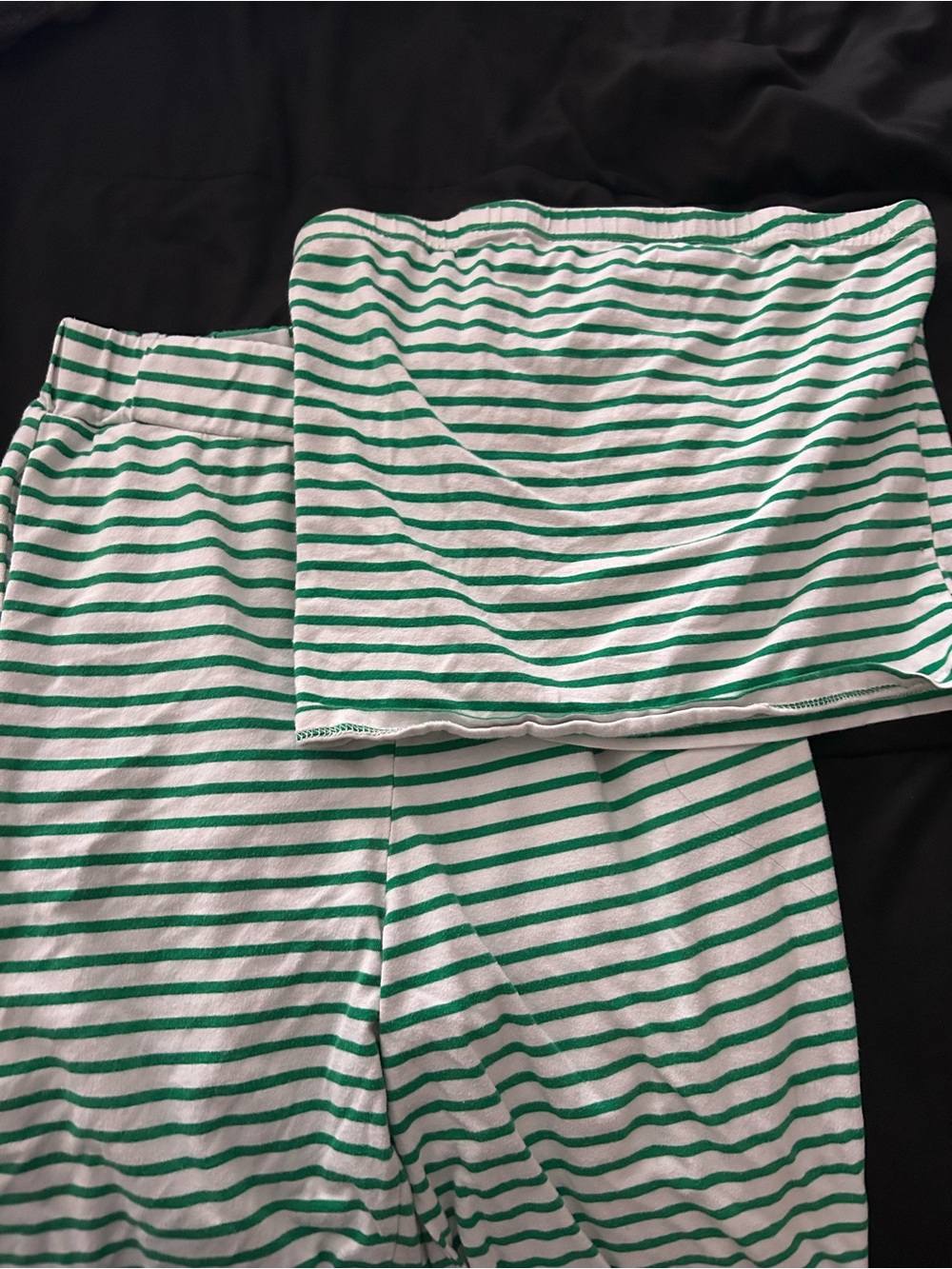 Green and White Striped pant set